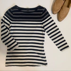 THE LIMITED Striped 3/4 Sleeve Tee